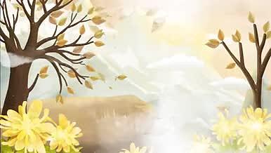 卡通唯美秋季菊花背景视频AE模板视频的预览图
